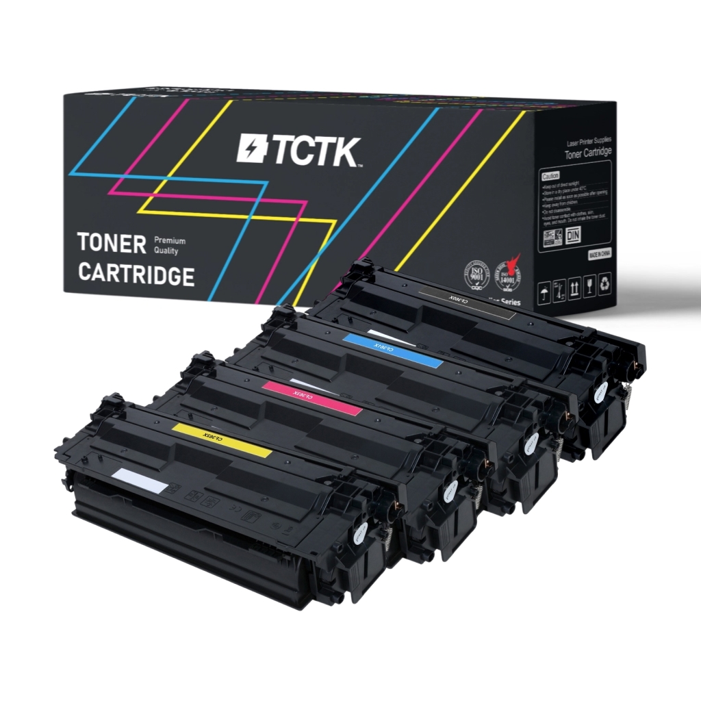 Multipack (4) Toners CMYK (Cyan/Magenta/Yellow/Black) Compatible with HP Color LaserJet Canon i-Sensys, imageCLASS - Replaces 508X (CF361X) / CRG-040H (0459C001)